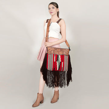 American Darling Signature Crossbody Hand Tooled Saddle Blanket Genuine Leather Women Bag Western Handbag Purse